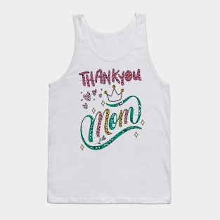 Happy Mother's Day. Thank you to all the mothers with letters and drawing with colorful stained glass tiles. Tank Top